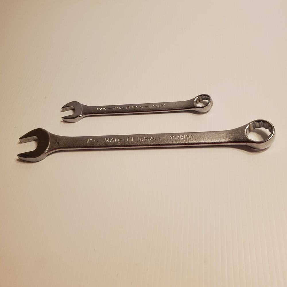 Jensen combo wrenches 1" - 997B100 and 11/16" 9978116. Made in USA.